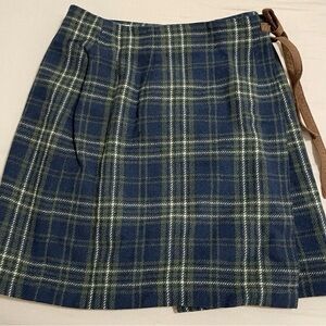 Gap Wool Blend Plaid Wrap Skirt Size 2 Fall Winter